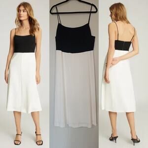 Isabella Cami Color Block Midi Dress – Black & White – Size 8